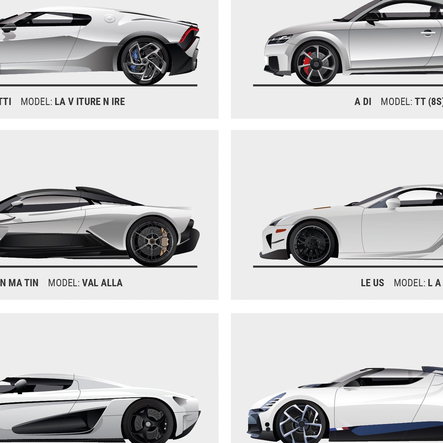 Supercars Poster (Unframed)