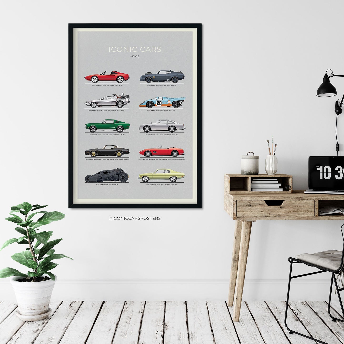 Movie Cars Wall Art (Unframed)