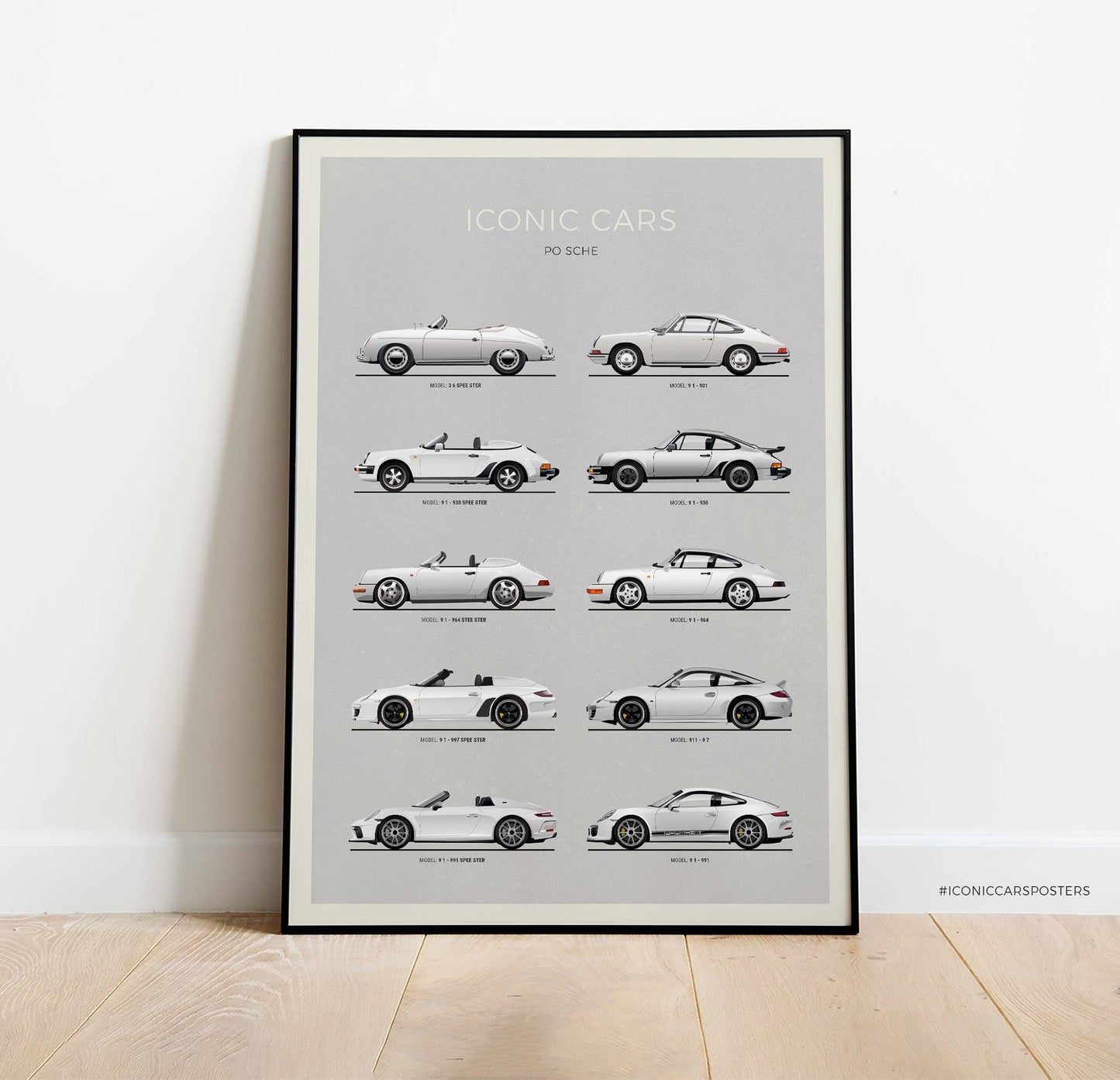 Porsche 911 and Speedster Evolution Poster (Unframed)