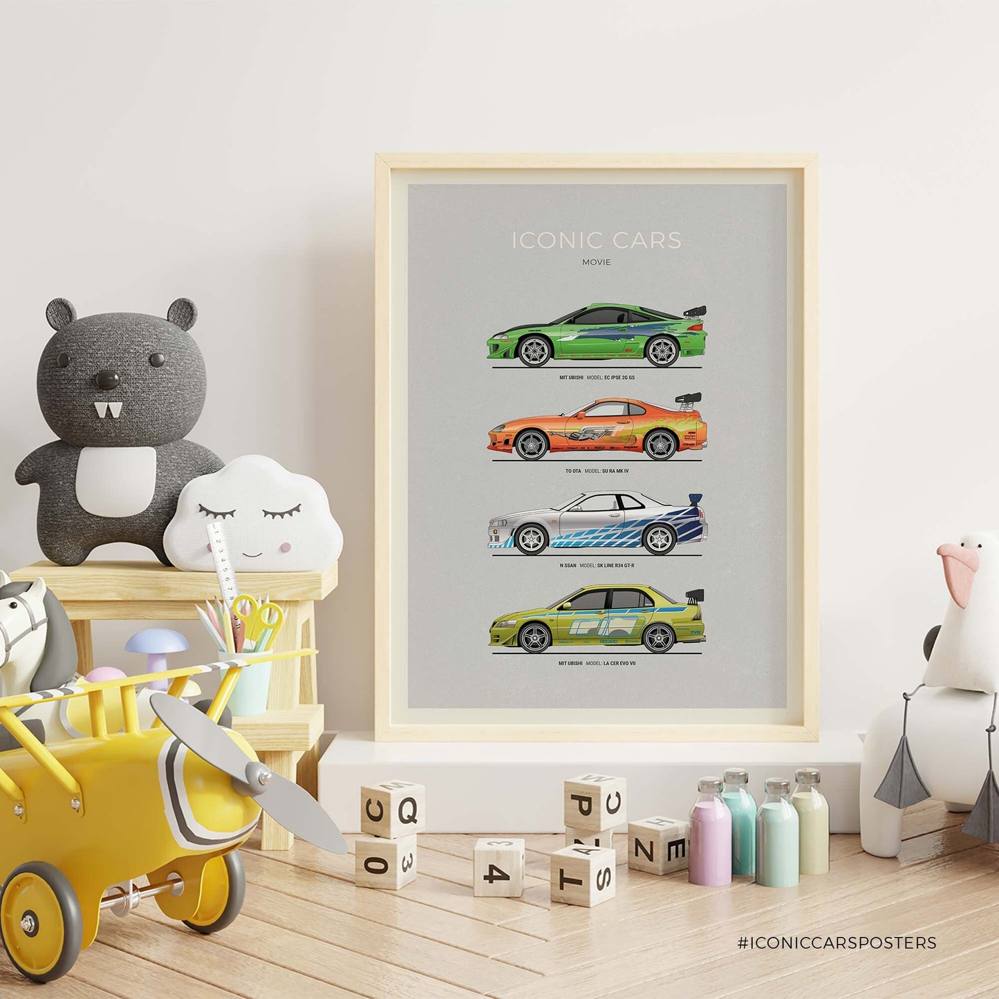 Fast and Furious Brian O'Conner Cars Print (Unframed)