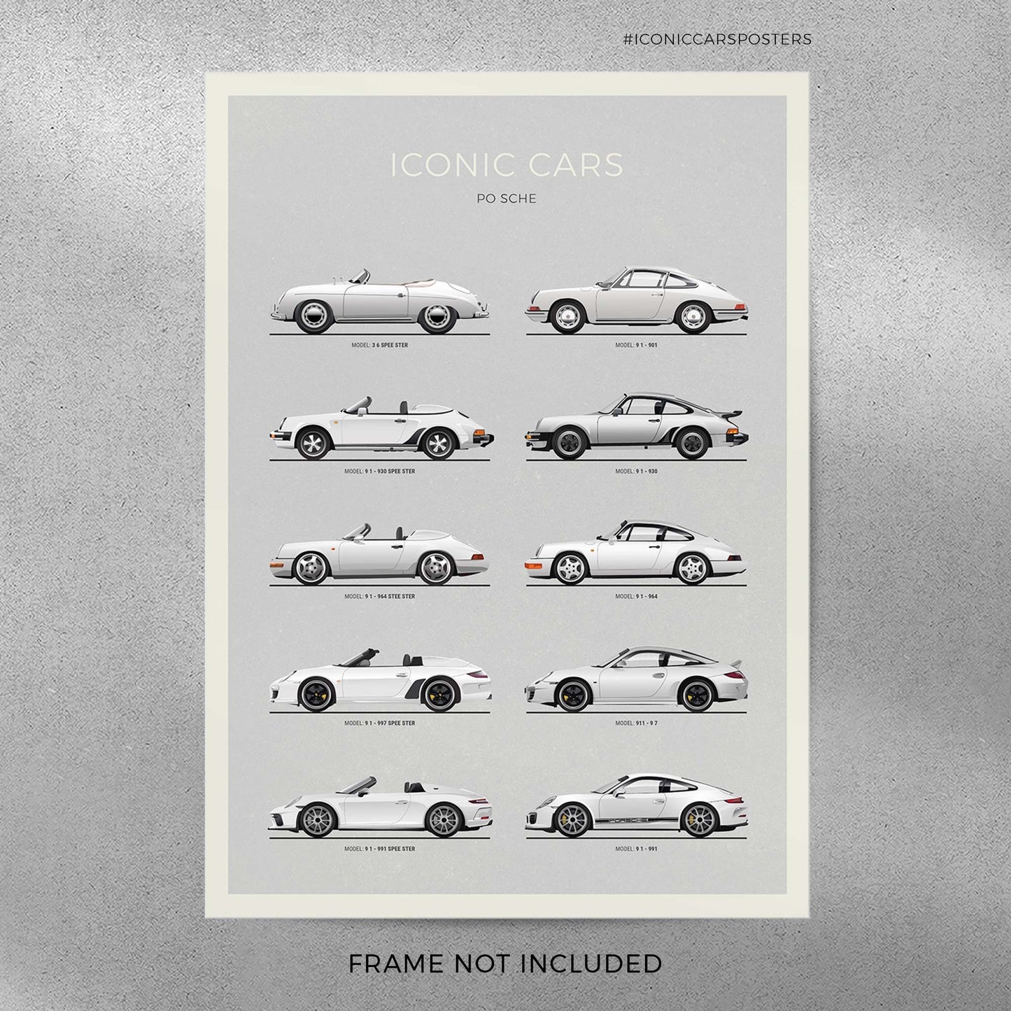 Porsche 911 and Speedster Evolution Poster (Unframed)