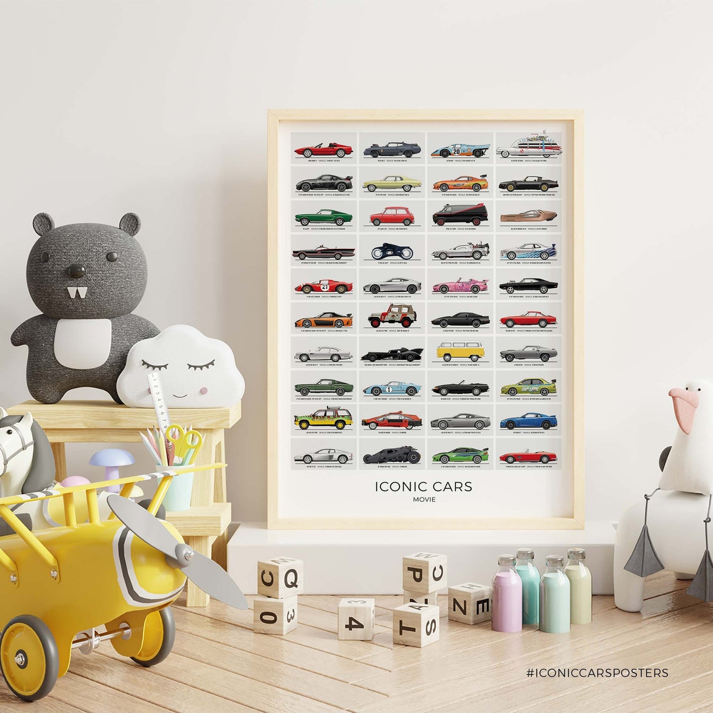 Movie Cars Collage Poster (Unframed)
