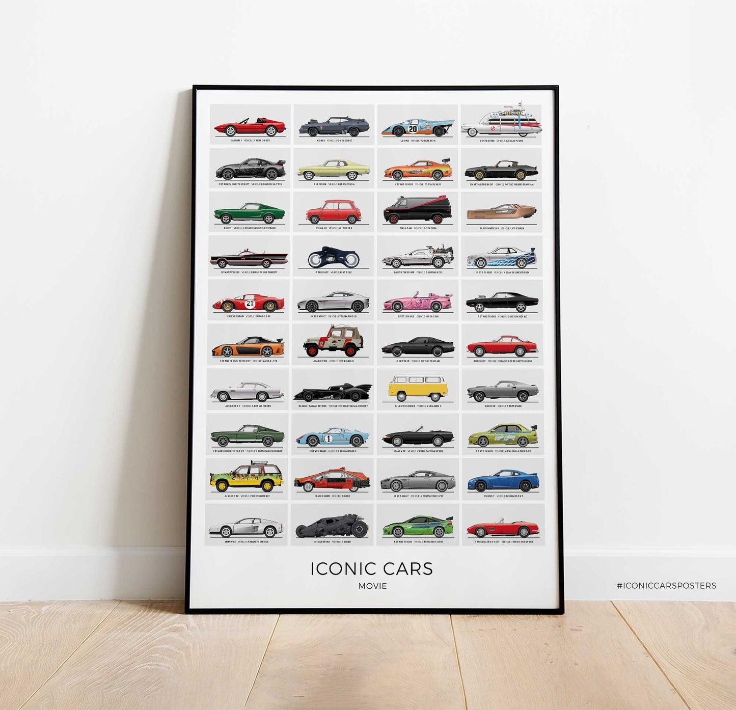 Movie Cars Collage Poster (Unframed)