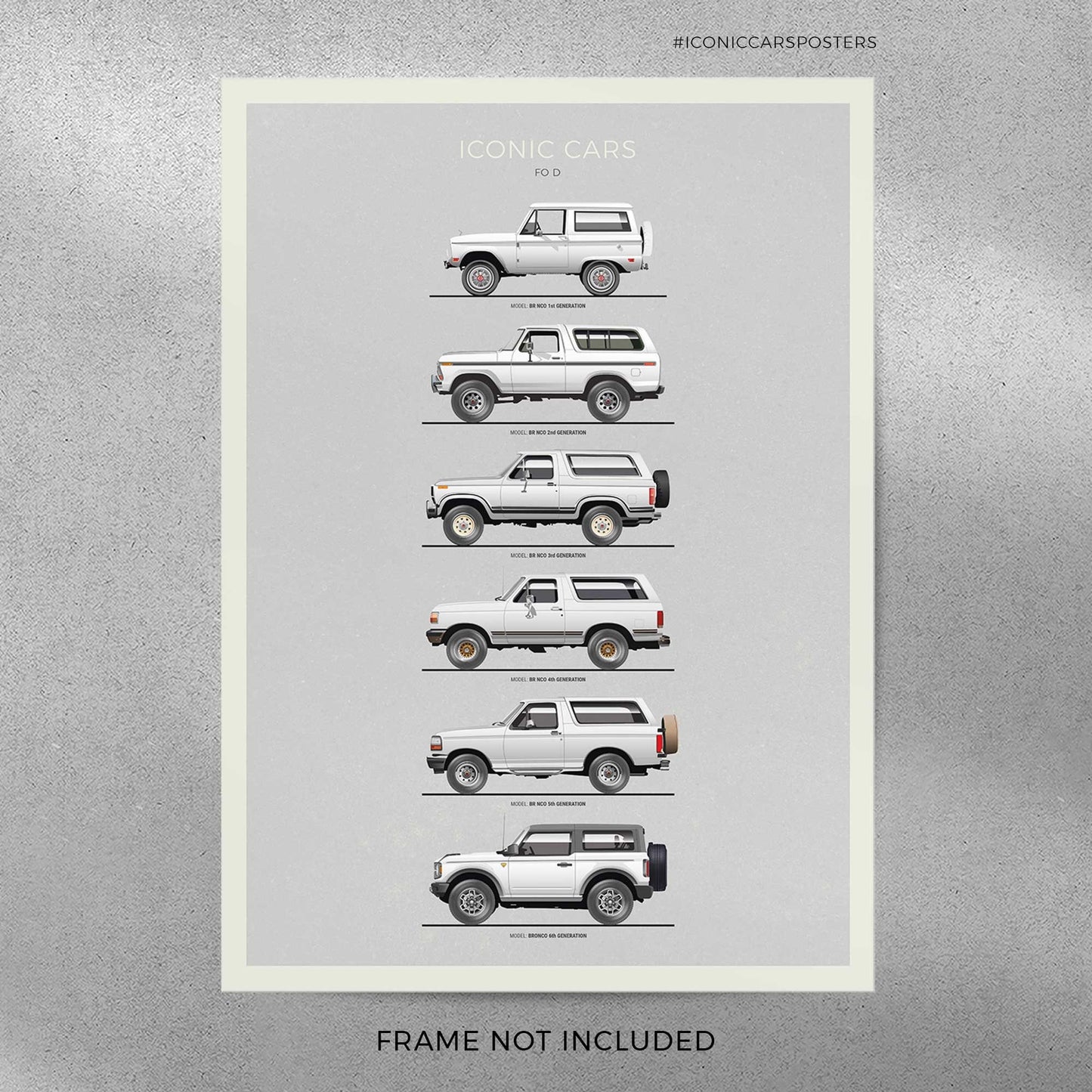 Ford Bronco Generations Print (Unframed)