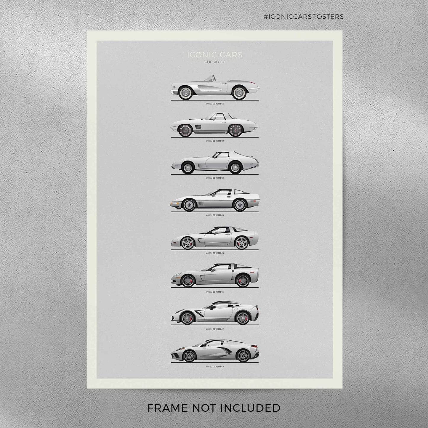 Chevy Corvette Evolution Poster (Unframed)
