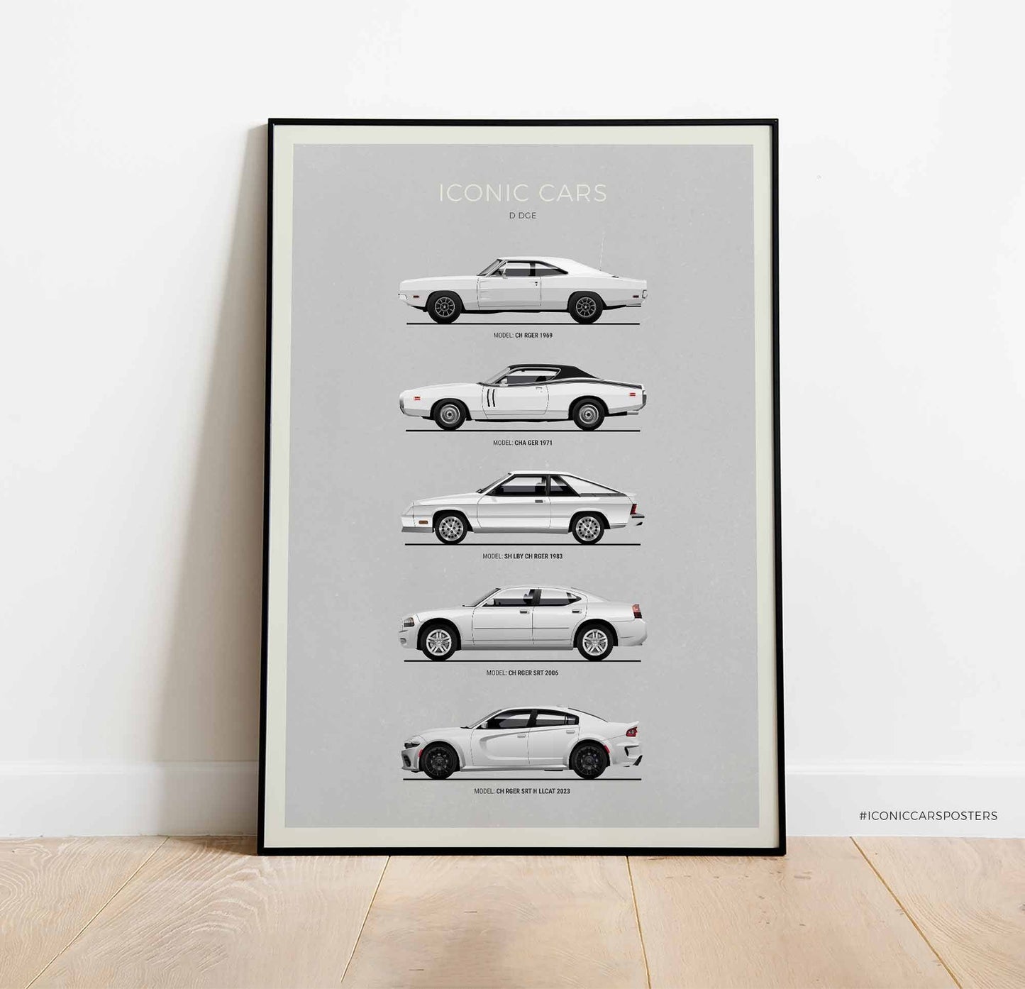 Dodge Charger Evolution Poster (Unframed)