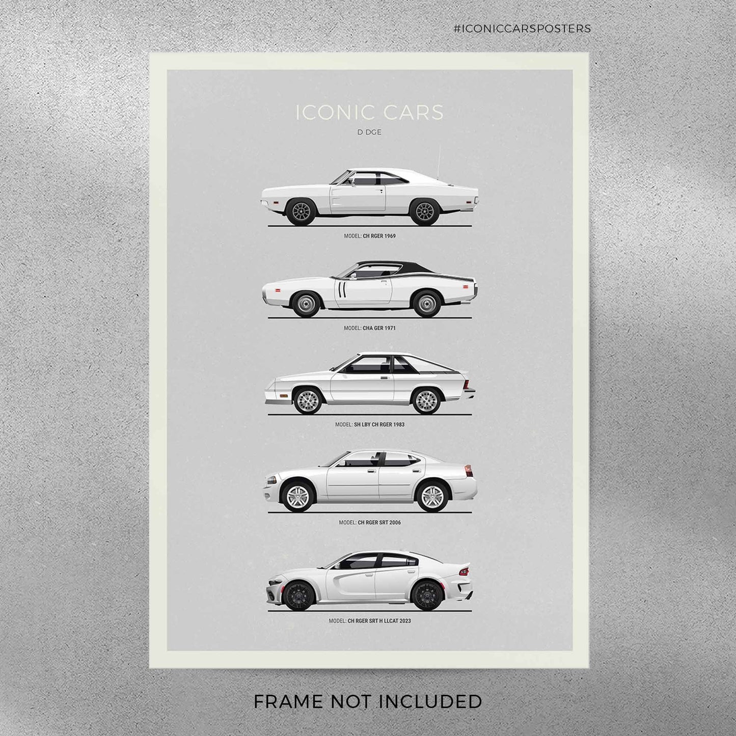 Dodge Charger Evolution Poster (Unframed)