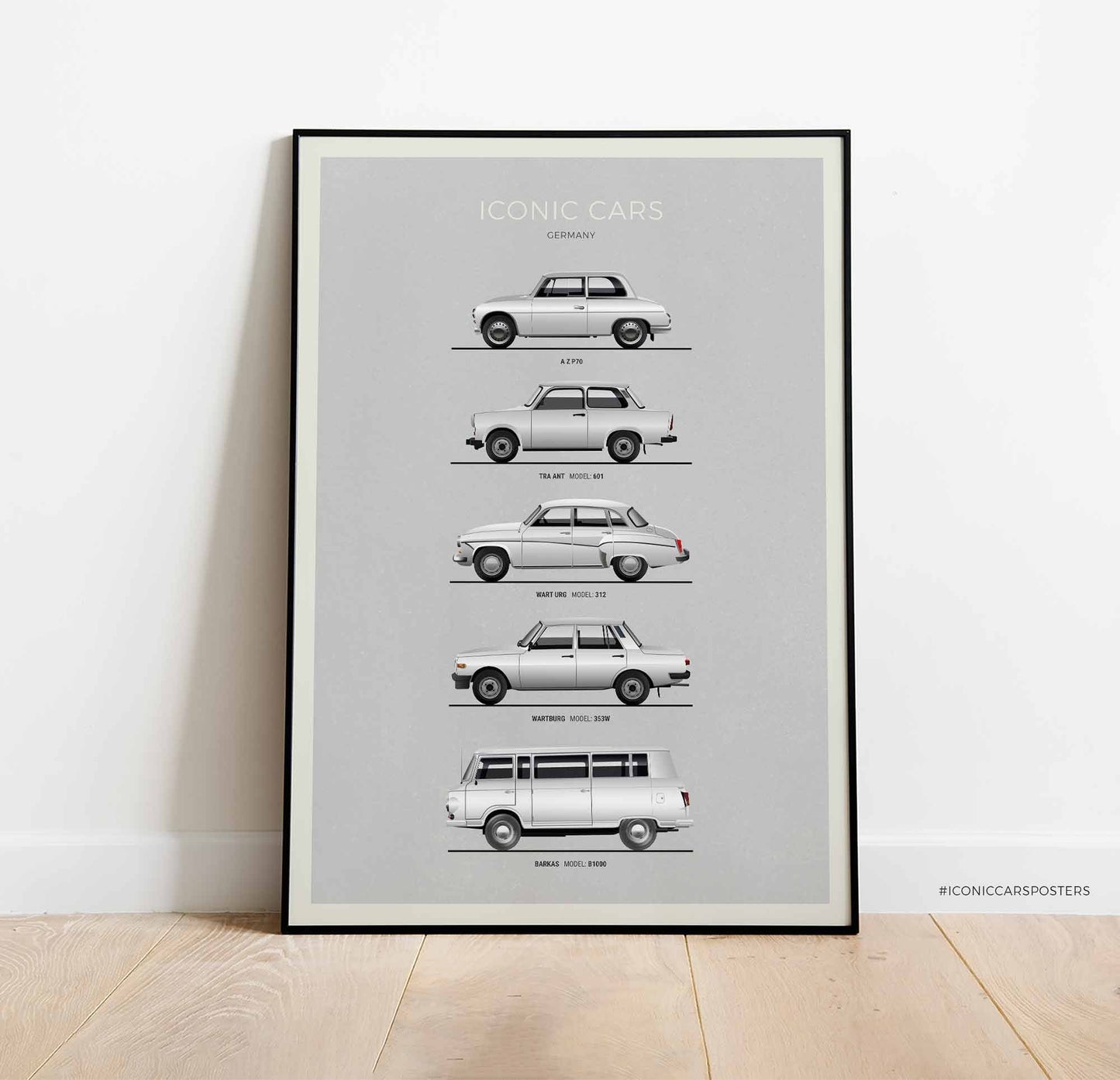 Iconic East German Cars Poster (Unframed)