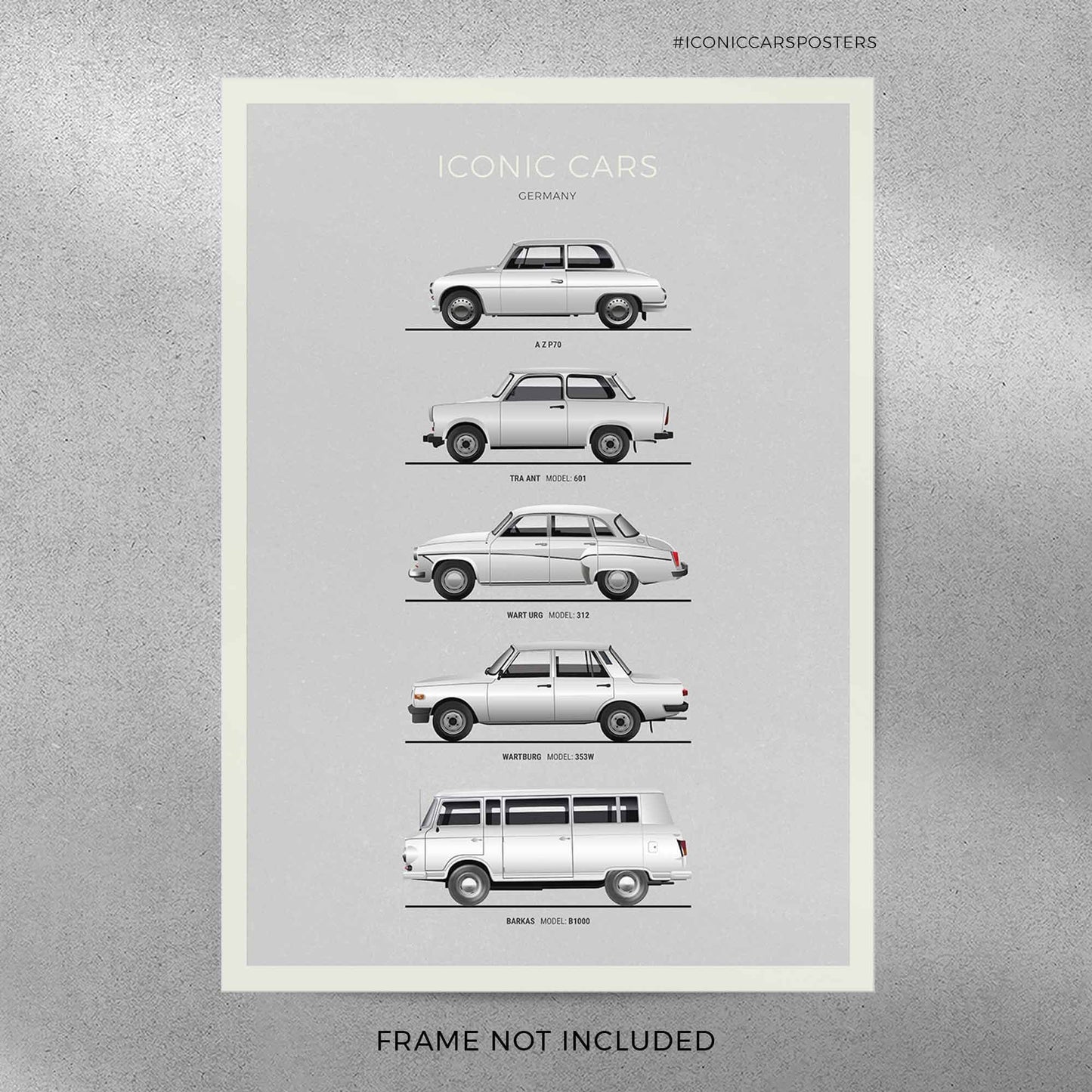 Iconic East German Cars Poster (Unframed)
