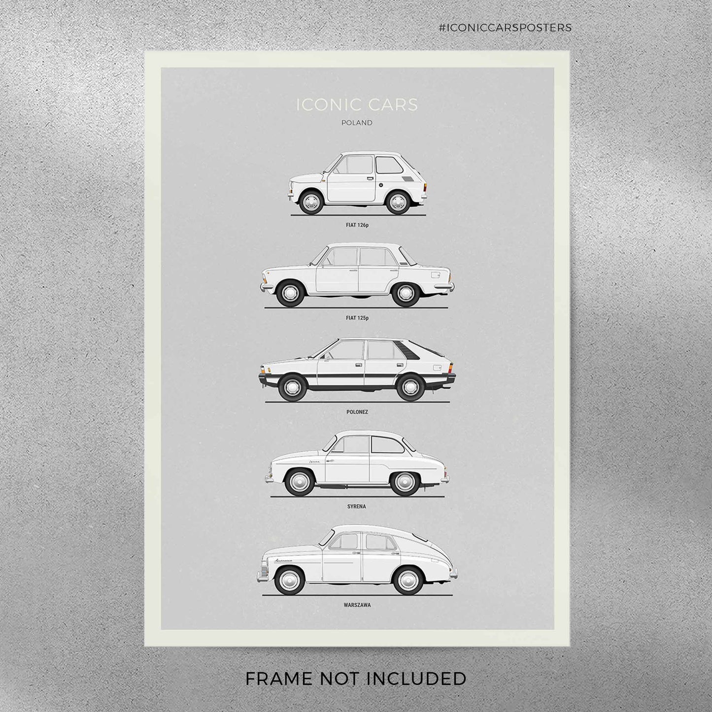 Iconic Polish Cars Poster (Unframed)