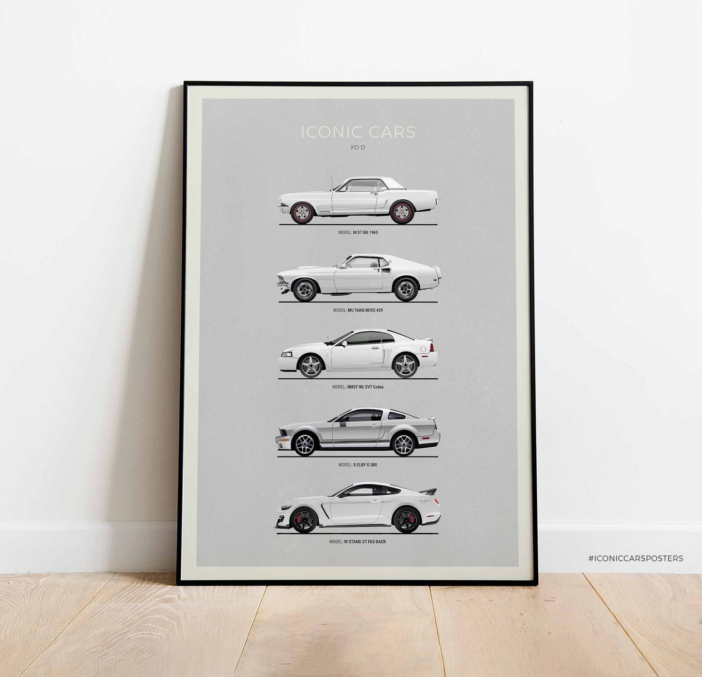 Ford Mustang Evolution Poster (Unframed)