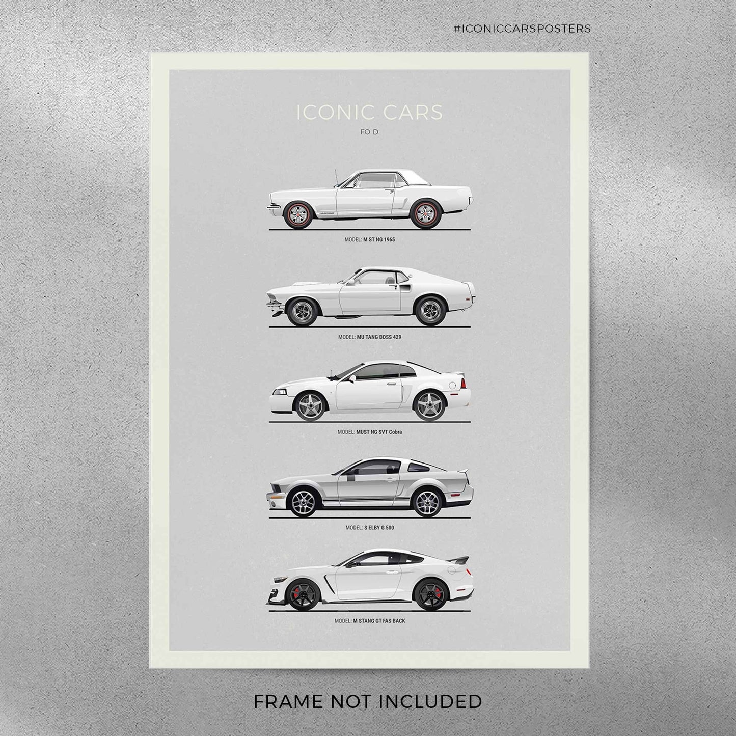 Ford Mustang Evolution Poster (Unframed)