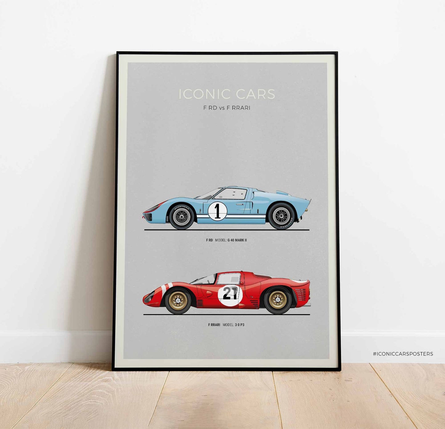 Ford vs Ferrari Movie Cars Poster (Unframed)