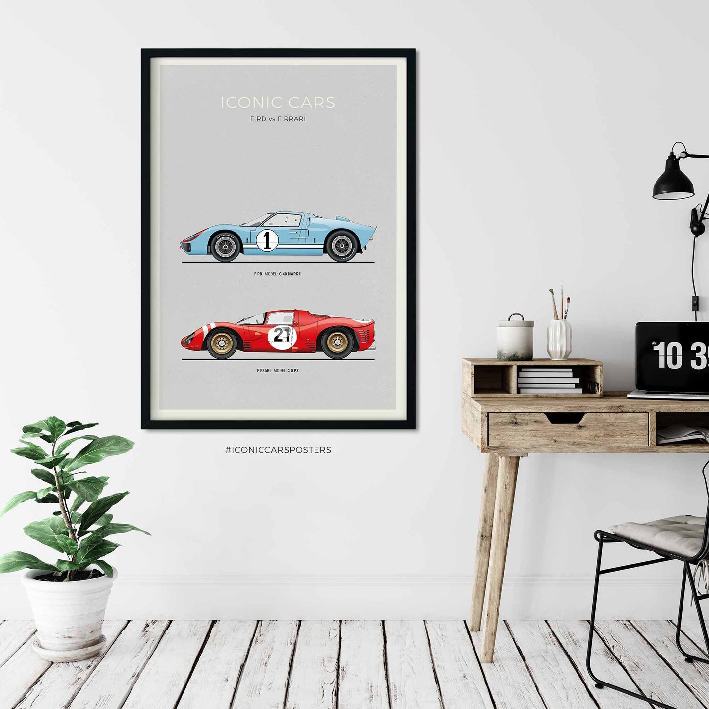 Ford vs Ferrari Movie Cars Poster (Unframed)