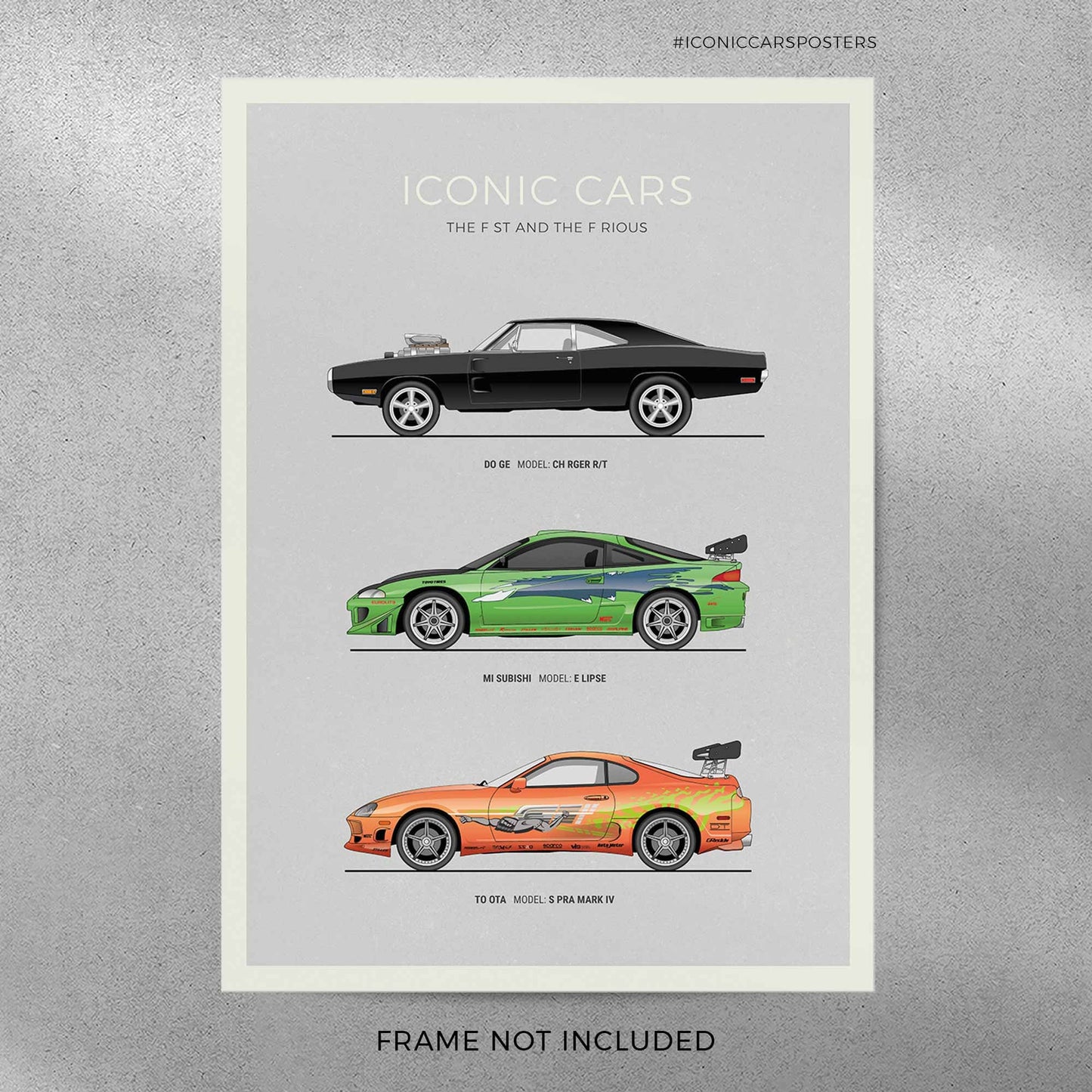 Fast and Furious Cars Print (Unframed)