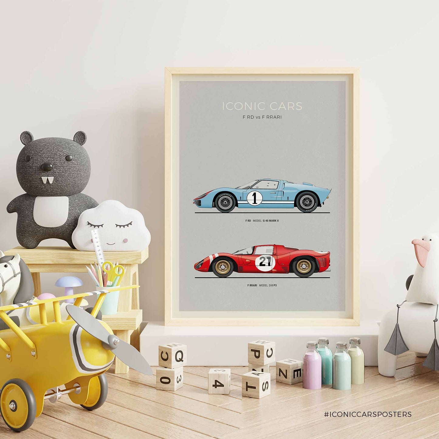 Ford vs Ferrari Movie Cars Poster (Unframed)