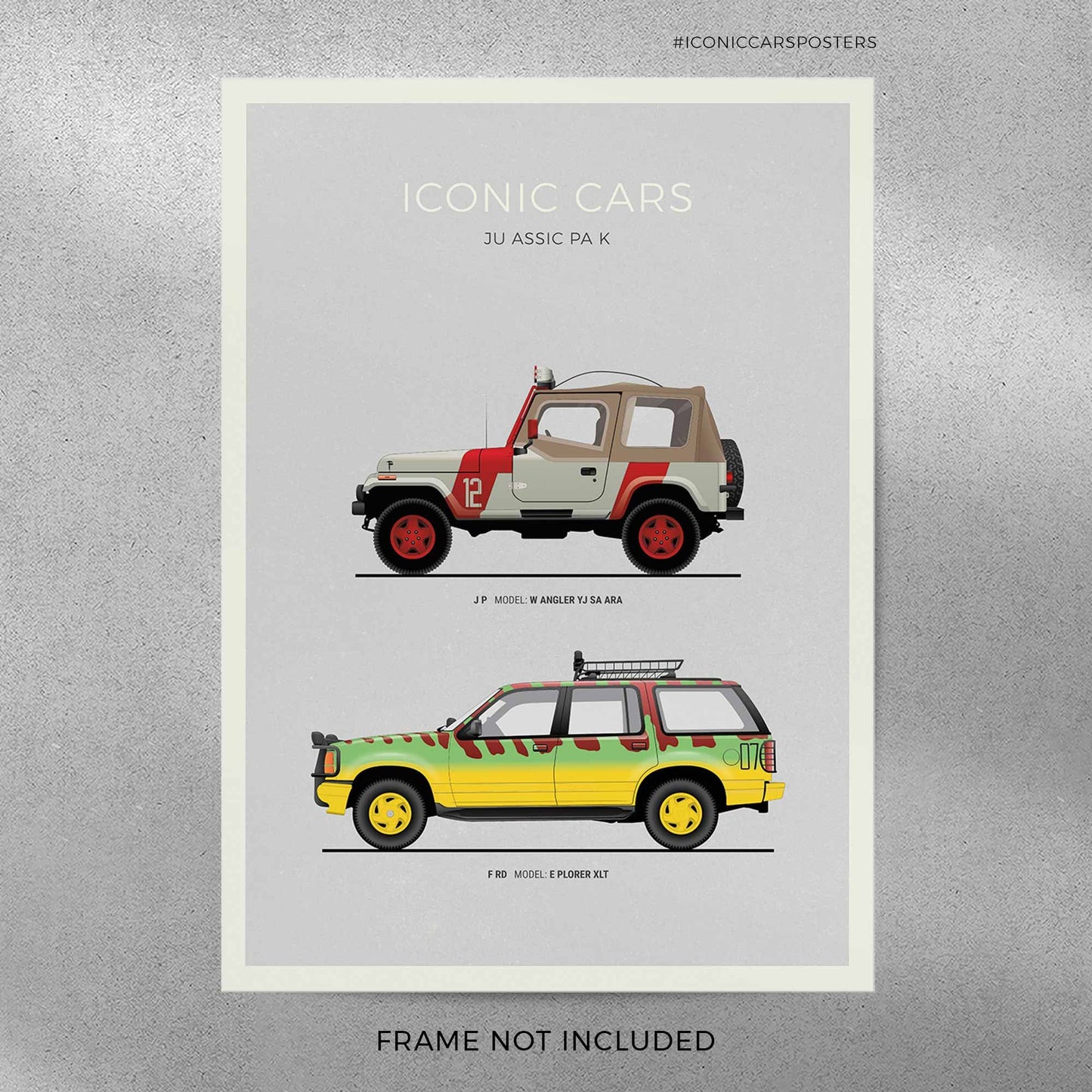 Jurassic Park Car Poster (Unframed)