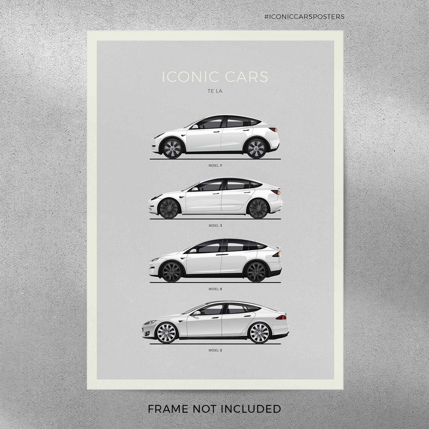 Tesla Cars Poster (Unframed)