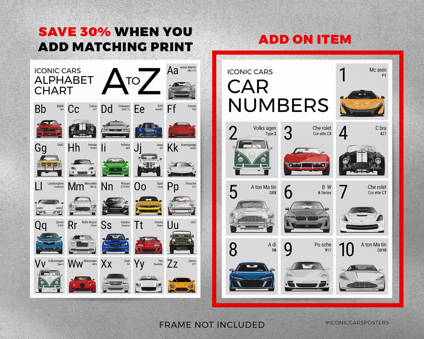 Car Alphabet Poster (Unframed)