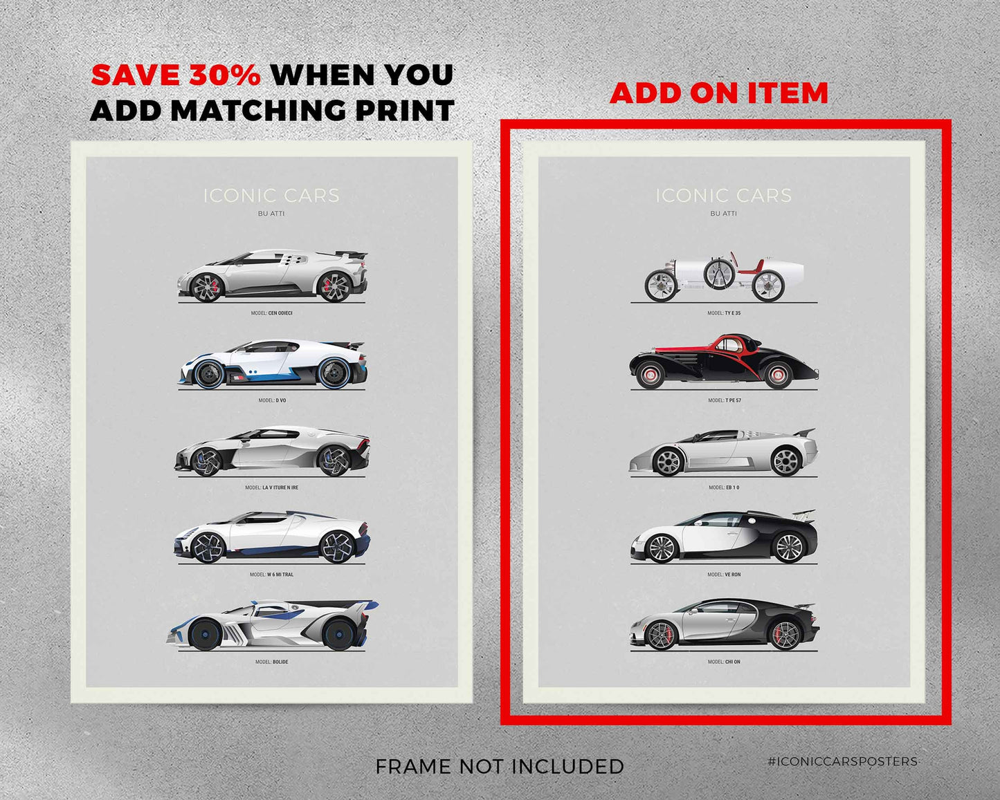 Bugatti Car Poster (Unframed)