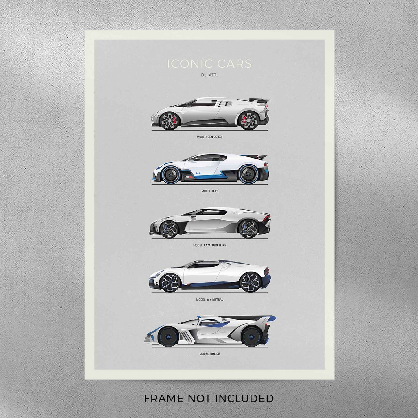 Bugatti Car Poster (Unframed)