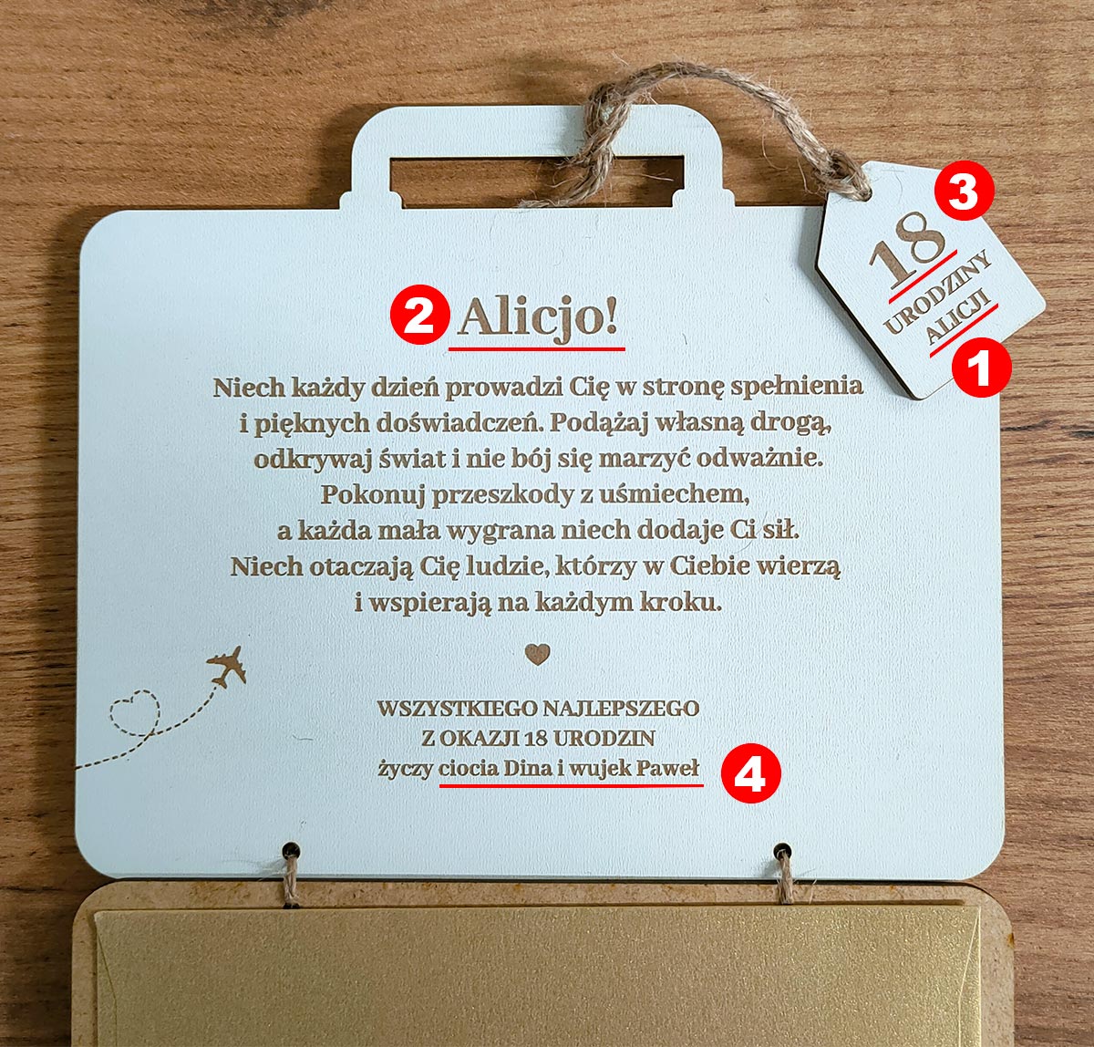 Pudełko Na Pieniądze, Kartka Personalizowana na Prezent