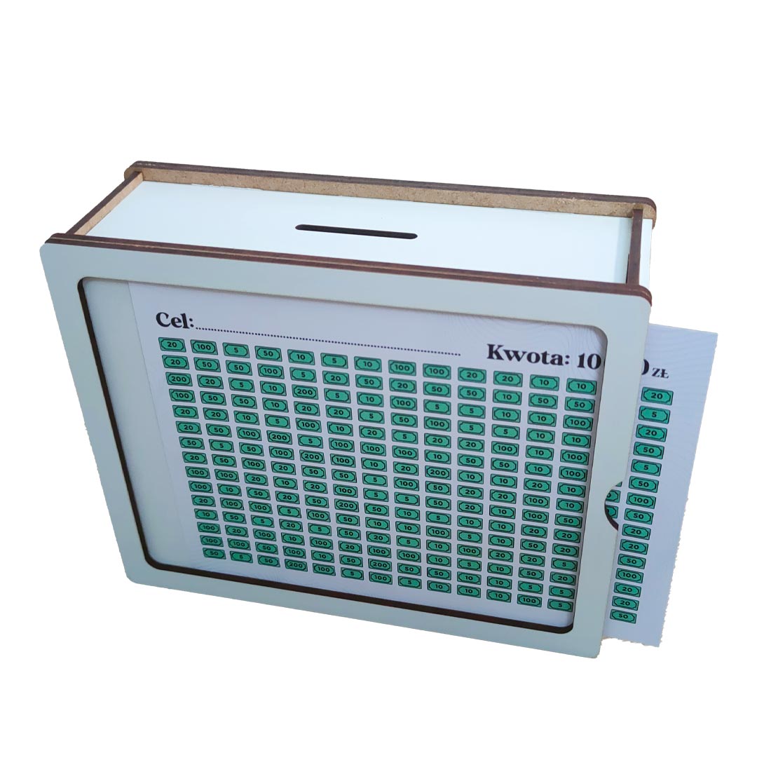 Skarbonka Wykreślana ze Świnką - BIAŁA