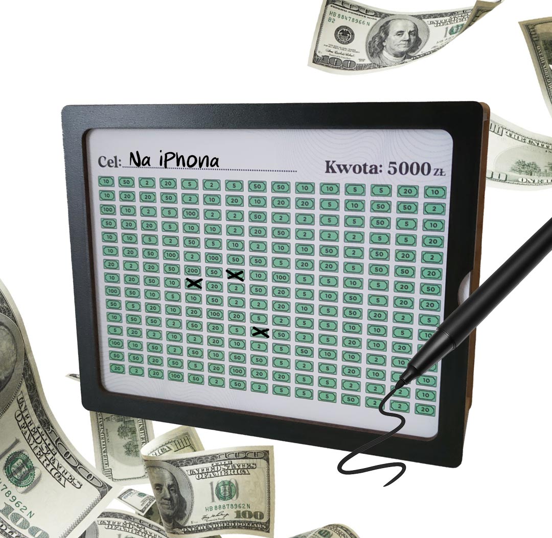 Skarbonka Wykreślana z Kotem - CZARNA