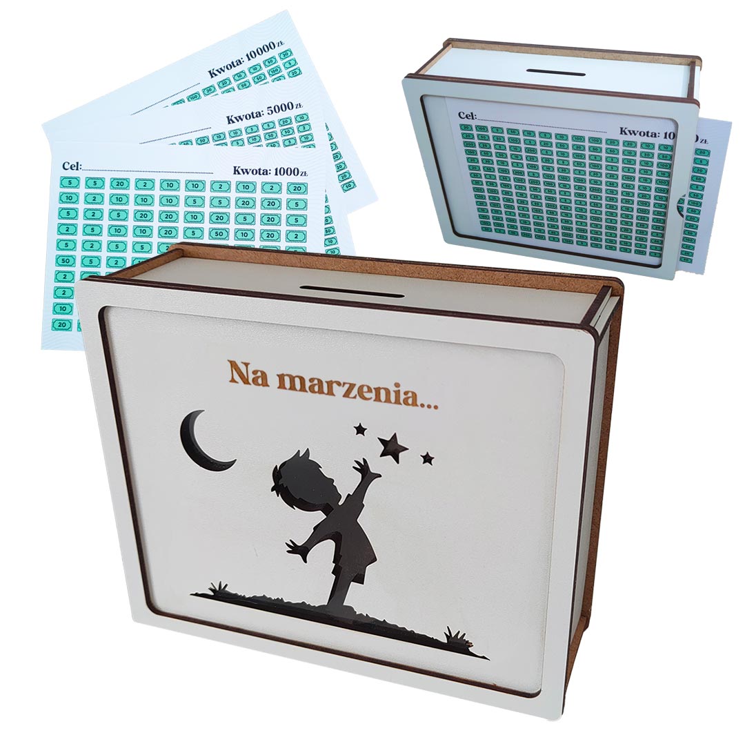 Skarbonka Wykreślana Dla Dziewczynki - BIAŁA