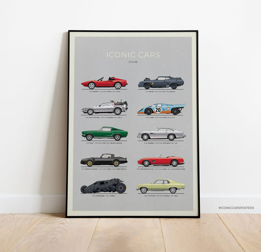 Movie Cars Wall Art (Unframed)