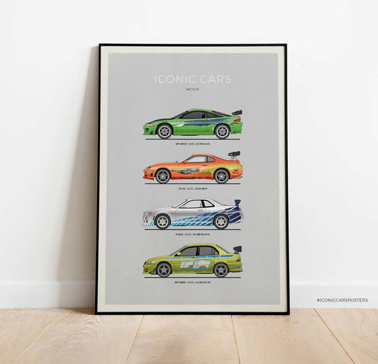 Fast and Furious Brian O'Conner Cars Print (Unframed)