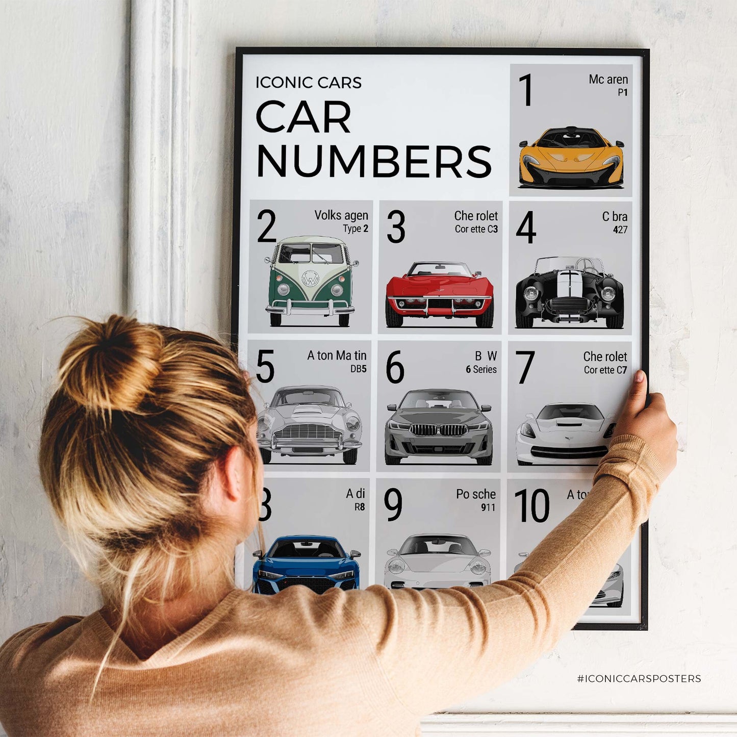 Car Numbers Poster (Unframed)
