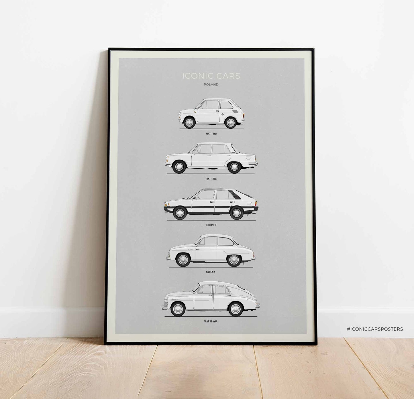 Iconic Polish Cars Poster (Unframed)