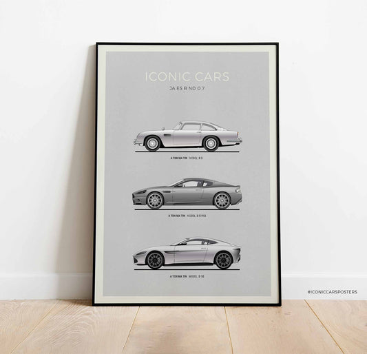 James Bond Cars Poster (Unframed)