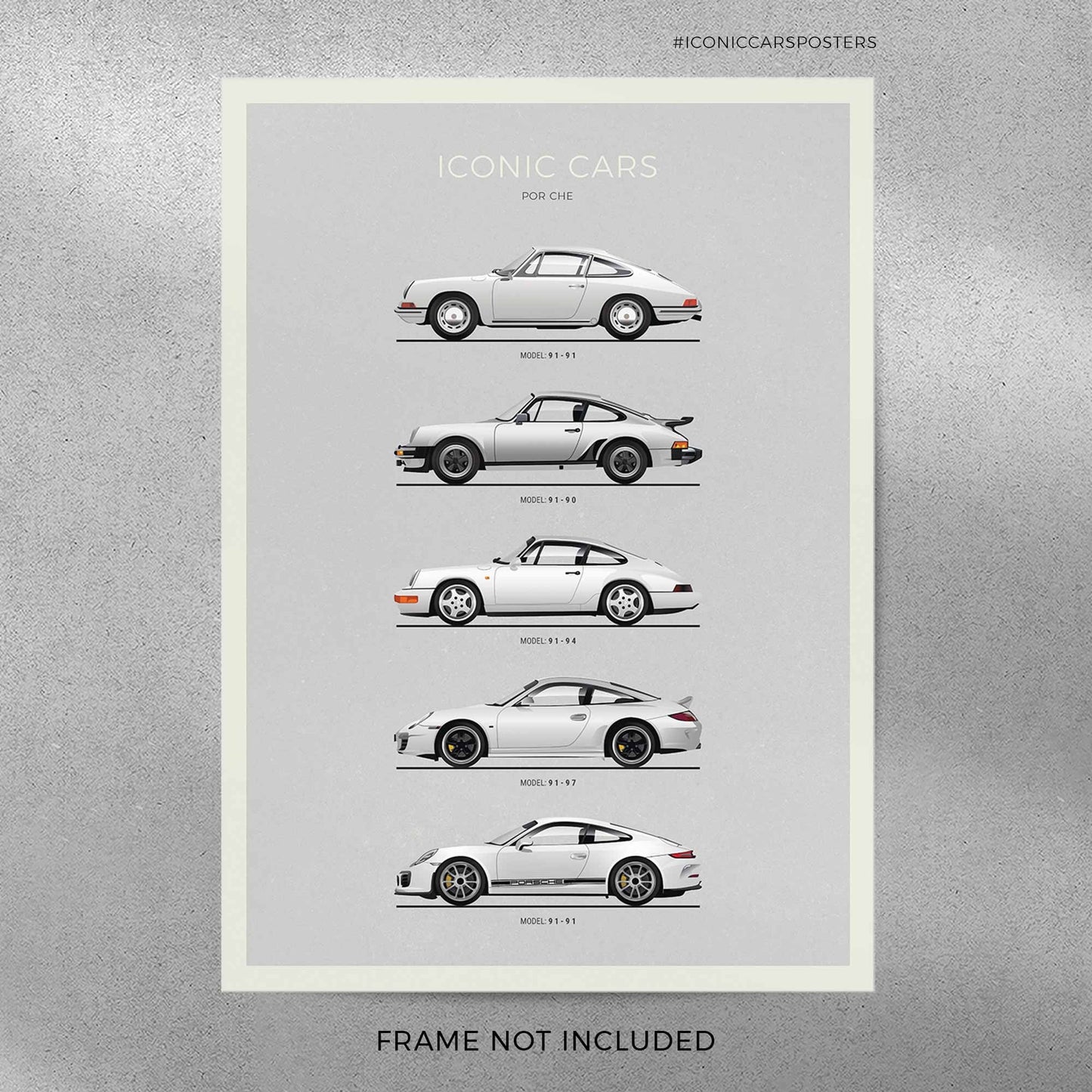 Porsche 911 Evolution Poster (Unframed)