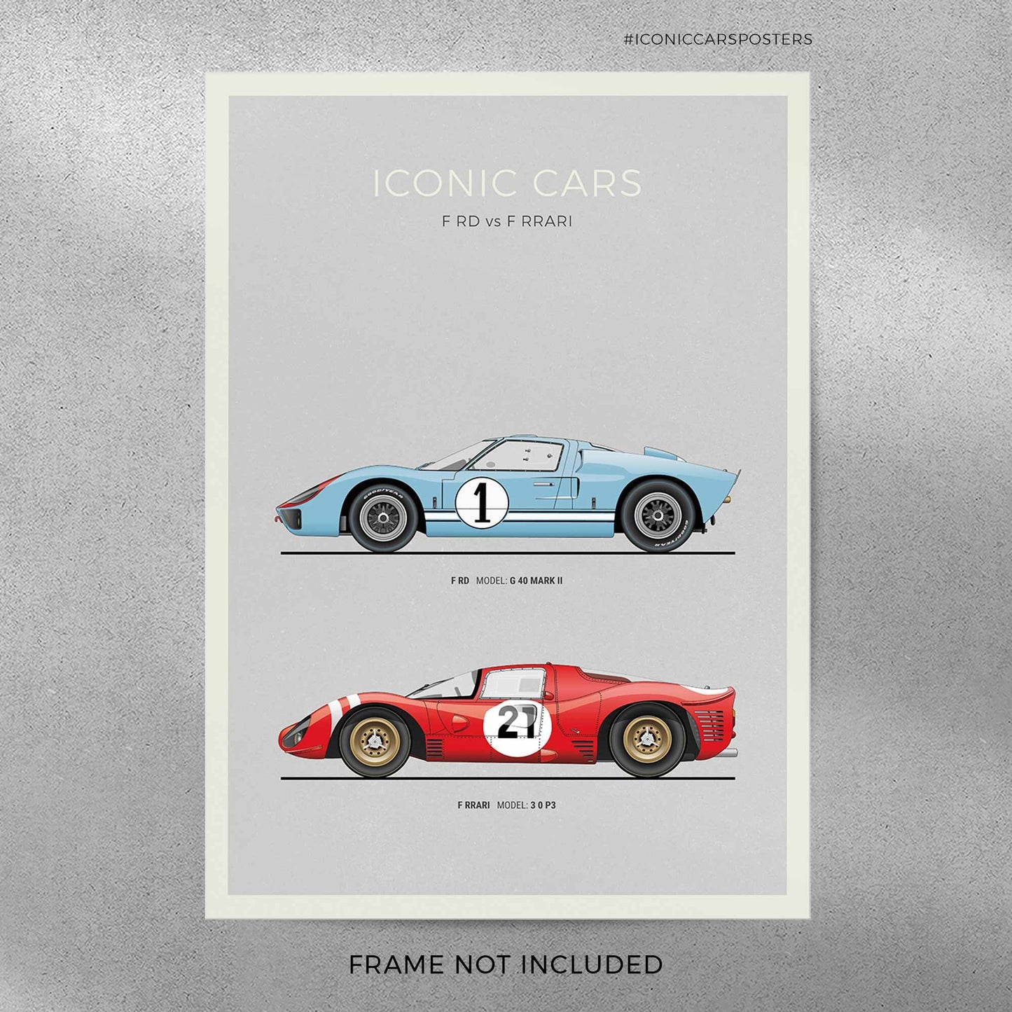 Ford vs Ferrari Movie Cars Poster (Unframed)