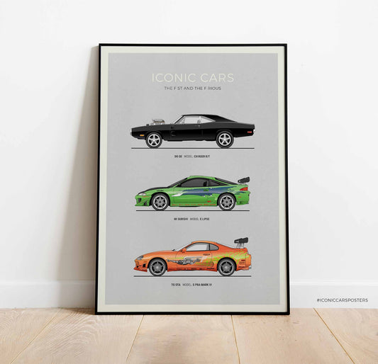 Fast and Furious Cars Print (Unframed)