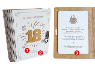 Kartka Na 18 Urodziny, Pudełko na Pieniądze, Prezent Personalizowany