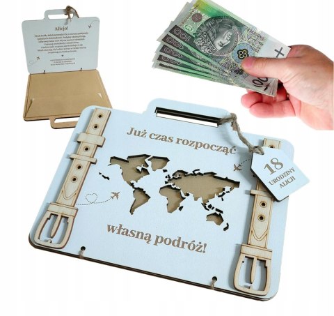 Kartka PREZENT Pudełko Na Pieniądze, 18 URODZINY Dziewczyny lub Chłopaka