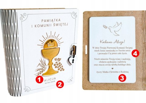 Kartka Pudełko na Pieniądze Prezent na I KOMUNIĘ ŚWIĘTĄ, Pamiątka Komunia