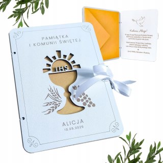 Kartka na KOMUNIĘ ŚWIĘTĄ, Pamiątka Komunii Świętej, Prezent Personalizowany