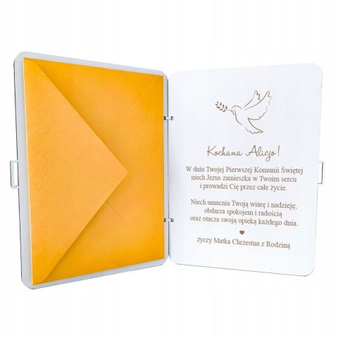 Kartka na KOMUNIĘ ŚWIĘTĄ, Pamiątka Komunii Świętej, Prezent Personalizowany