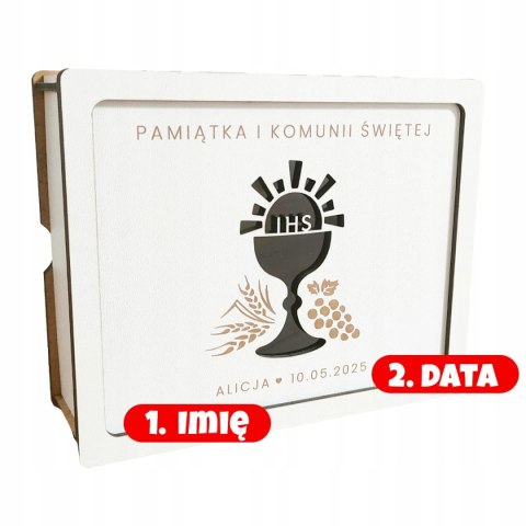 Prezent Na Komunię, PERSONALIZOWANA Skarbonka Wykreślana, Wielorazowa