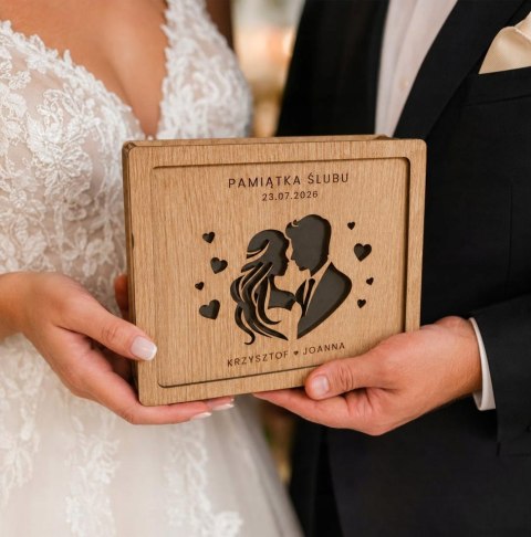 Prezent Na ŚLUB, PERSONALIZOWANA Skarbonka Wykreślana, Pudełko na Pieniądze