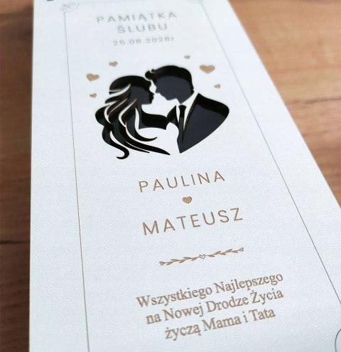 Prezent Na Ślub, Personalizowana Drewniana Skrzynka Na Alkohol, Pamiątka