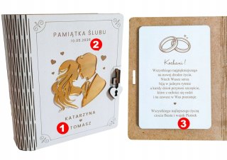 Prezent na ŚLUB, WESELE, Personalizowane Pudełko na Pieniądze, Pamiątka