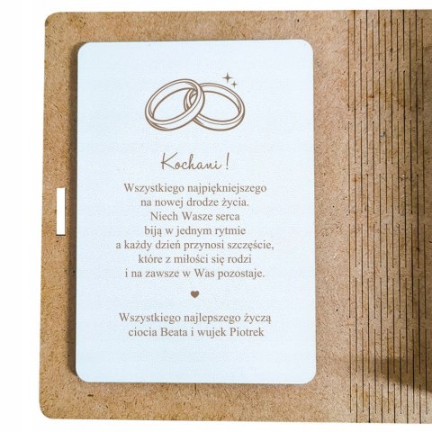 Prezent na ŚLUB, WESELE, Personalizowane Pudełko na Pieniądze, Pamiątka