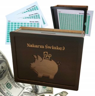 Skarbonka Wykreślana, CZARNA Wyzwanie Oszczędzanie, Zmontowana, WIELORAZOWA