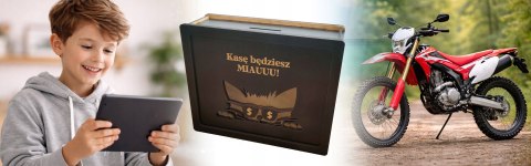Skarbonka Wykreślana Czarna, Dla Dziecka, Prezent, Zmontowana - WIELORAZOWA