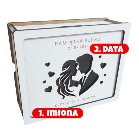 Skarbonka Wykreślana Prezent Na ŚLUB, PERSONALIZOWANA Wielorazowa, Pamiątka